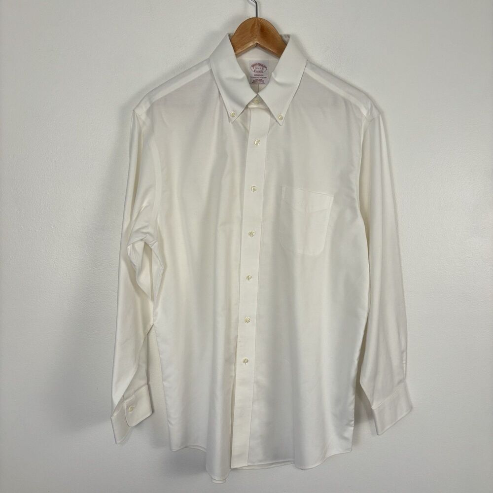NWOT Brooks Brothers Mens 15.5-33 Shirt Madison Non-Iron Cotton White Dress 1818